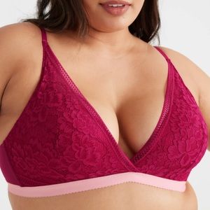 Sexy Knix V-neck Bralette Size XL Pomegranate